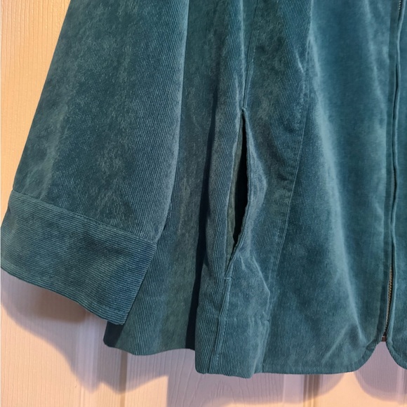 CJ Banks Sz 3X Deep Teal Blue Corduroy Feel Zipper Jacket w/ pockets - Picture 5 of 8